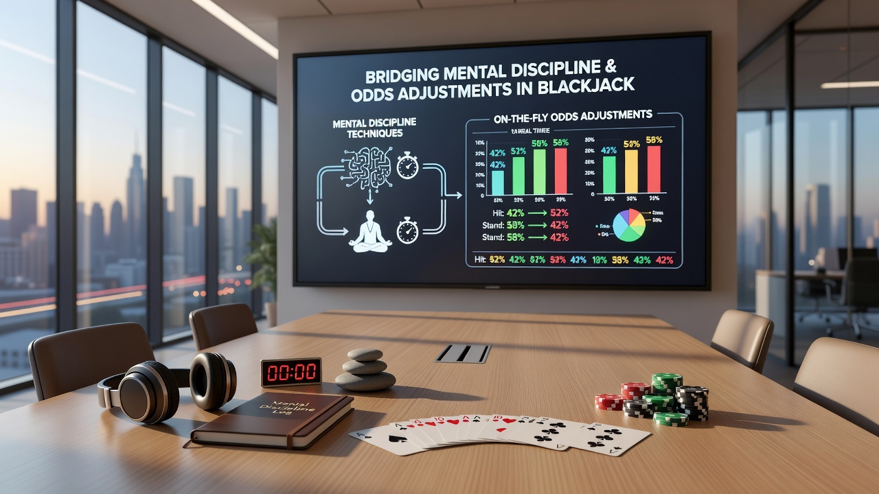 Blackjack-Tisch mit Fokus auf Anpassungen und mentale Konzentration